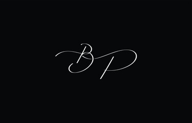 A minimal yet stylish depiction of white cursive lettering forming BP on a dark background, symbolizing elegance and simplicity.