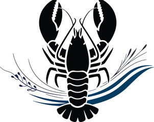 lobster fish art design illustration