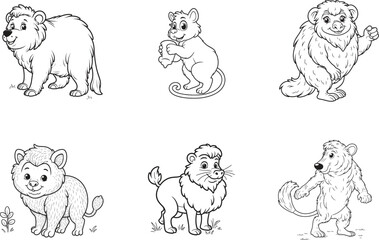 Fototapeta premium Monkeys vector with white background