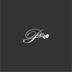 Initial PS art illustration flower design creative