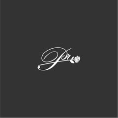 Initial PR art illustration flower design creative