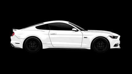 Sleek White Coupe Side Profile View