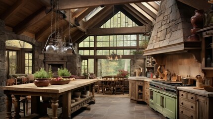 Obraz premium vaulted rustic kitchens