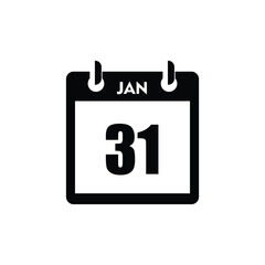 calender icon, 31 january icon with white background