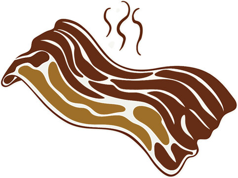 sizzling strip bacon style coverlet sheet design illustration