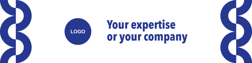 template banner LinkedIn blue and white color

