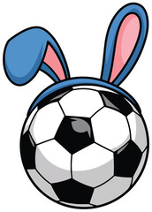 Obraz premium soccer football creative art with rabbit hear