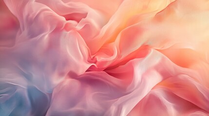 Fototapeta premium Pastel Pink and Orange Draped Fabric Texture Background