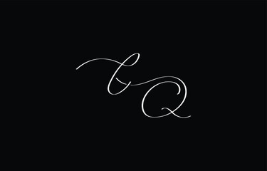A minimal yet stylish depiction of white cursive lettering forming CQ on a dark background, symbolizing elegance and simplicity.