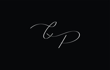 A minimal yet stylish depiction of white cursive lettering forming CP on a dark background, symbolizing elegance and simplicity.