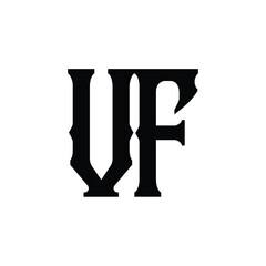VF monogram logo design letter text name symbol monochrome logotype alphabet character simple logo