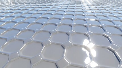 Fototapeta premium Abstract Hexagon Pattern Gleaming Softly Under Light. AI Generated