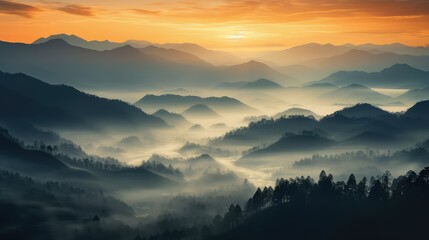 Fototapeta premium mountains orange gray