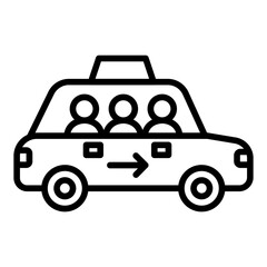 Taxi Pooling Vector Icon