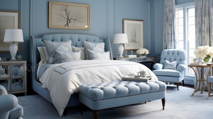 bedroom classic blue home decor