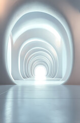 Obraz premium Light and shadow tunnel in pure white space