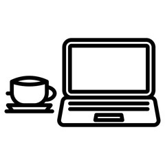 Remote Work Setup Vector Icon