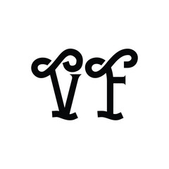 VF monogram logo design letter text name symbol monochrome logotype alphabet character simple logo