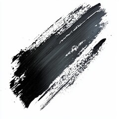 Abstract Black Brush Stroke on White Background for Artistic and Creative Purposes in Design and Illustration