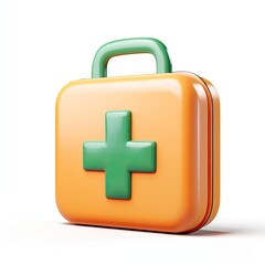 Obraz premium Orange First Aid Kit Isolated on White (1)