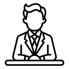 News Anchor Desk Vector Icon