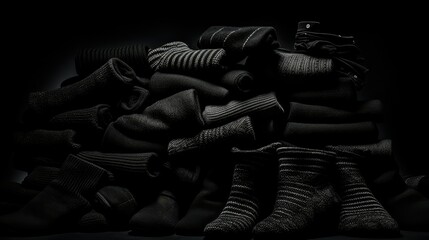 Obraz premium monochrome black socks