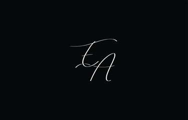 A minimal yet stylish depiction of white cursive lettering forming EA on a dark background, symbolizing elegance and simplicity.