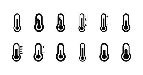 Set of thermometer icon symbol vector on white background.