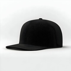 Fototapeta premium Plain black hat mockup on a white background