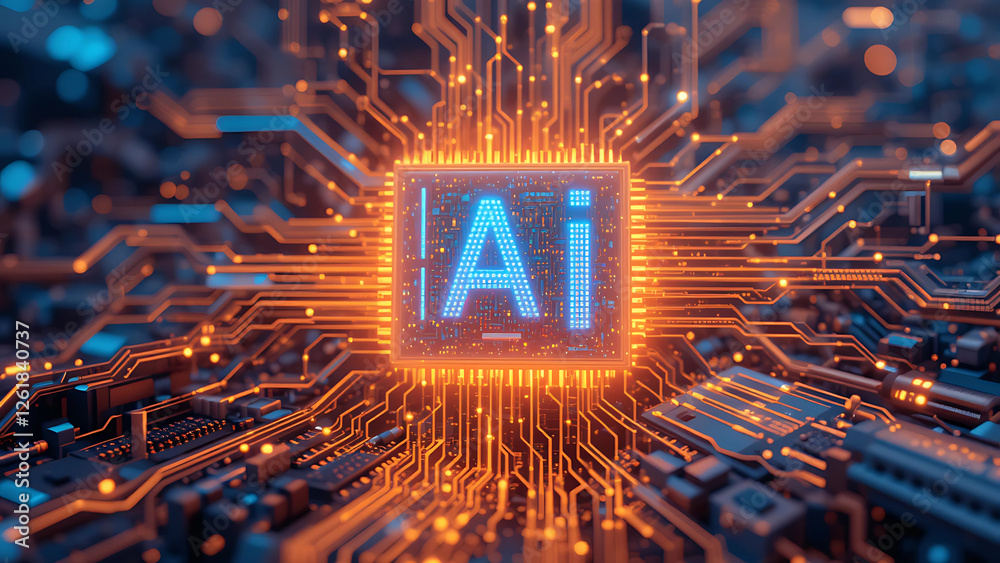 Fototapete ai concept: artificial intelligence tools for content generation, graphic design, language translati