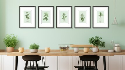 botanical kitchen wall art mockup