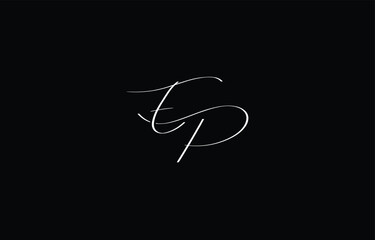 A minimal yet stylish depiction of white cursive lettering forming EP on a dark background, symbolizing elegance and simplicity.