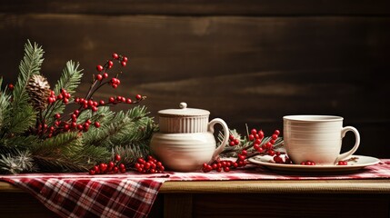 Fototapeta premium cloth winter table background