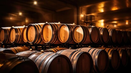 aging wine barrels