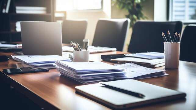 organized paperwork on desk