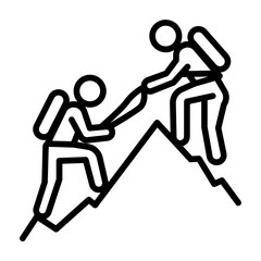 Climbing Partner Vector Icon