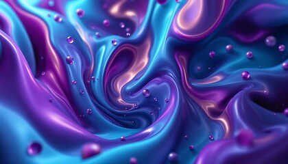 Obraz premium Abstract swirling liquid, vibrant colors, spheres, background design, perfect for website banners