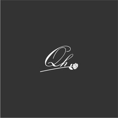 Initial QH art illustration flower design creative
