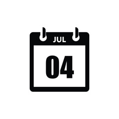 calender icon, 04 july icon with white background