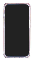 Smartphone with empty black screen isolated cutout in transparent background for mockup.