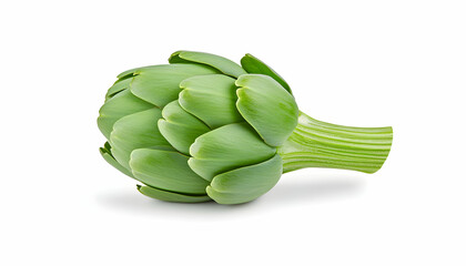 Single artichoke isolated on white; Ingredient for healthy eating, cooking. Generative AI