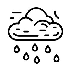 Monsoon Storm Clouds Vector Icon