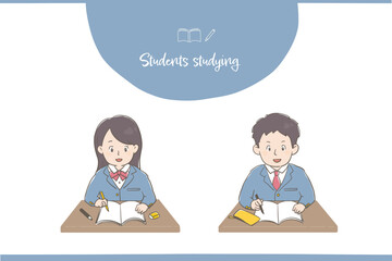 勉強をする中高生2