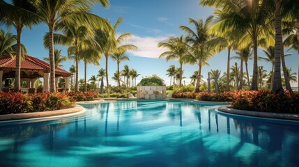 resort palm tree border