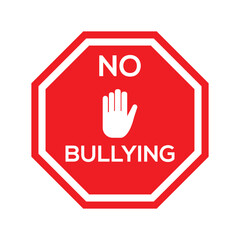 No bullying sign icon. Stop bullying sign symbol. No bullying zone.