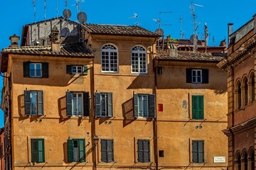 Historic Italian building facade in Rome.