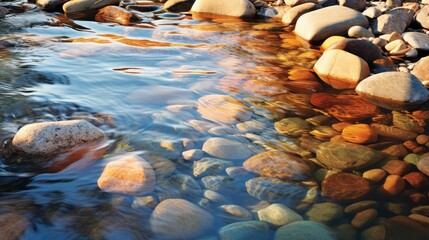 riverbed rocks in water