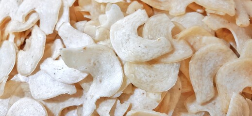 Kerupuk udang, Shrimp cracker snack background