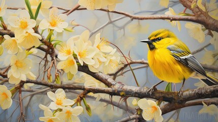 Naklejka premium brushstrokes spring oil painting