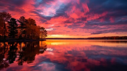 Obraz premium sunsky autumn pink